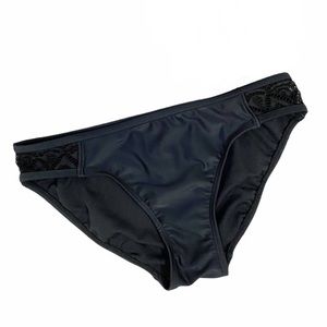 NO BOUNDARIES Black Bikini Bottom Lace Inset S